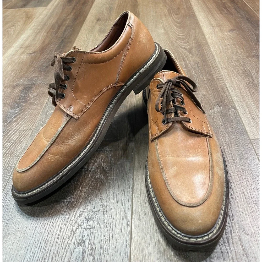 ANTICA CUOIERIA Italian Leather Apron Toe Derby Shoes Men's 10.5 D Made in Italy